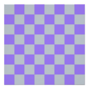 Purple Chequered Gingham Pattern Poster