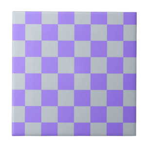 Purple Chequered Gingham Pattern Tile