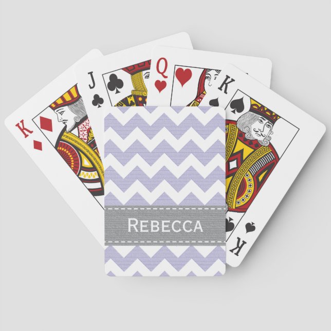 Purple Chevron Bicycle® Playing Cards (Back)