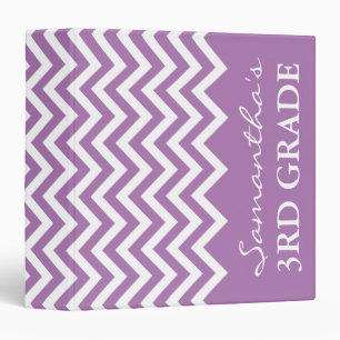 Purple chevron binder for 3rd grade school teacher