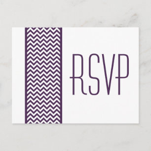 Purple Chevron Bordure RSVP carte postale
