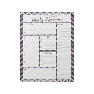 Purple Chevron Daily Planner Notepad