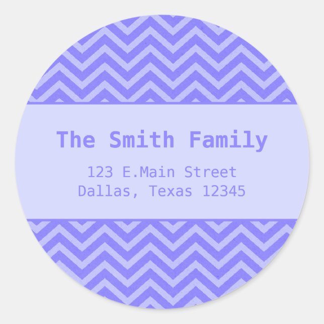Purple Chevron Paper Texture Address Label Sticker (Front)