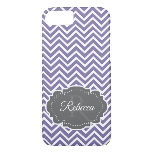 Purple Chevron Personalized Case-Mate iPhone Case (Back)