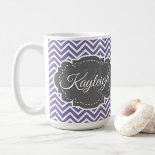 Purple Chevron Personalized Coffee Mug