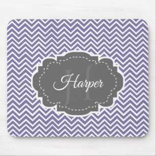 Purple Chevron Personalized Mouse Pad