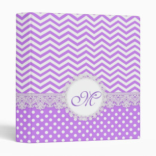 Purple Chevron, Polka Dots Binder