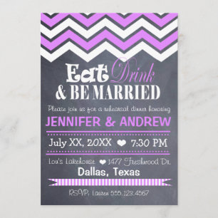 Purple Chevron Rehearsal Invitation