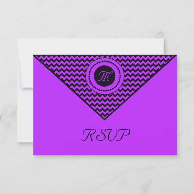 Purple Chevron RSVP Card (Front)