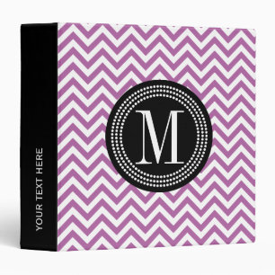 Purple Chevron Zizgag Personalized Monogram Binder