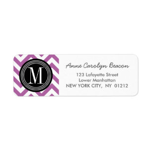 Purple Chevron Zizgag Personnalisé Monogramme