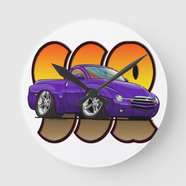 Purple Chevy SSR Round Clock (Front)