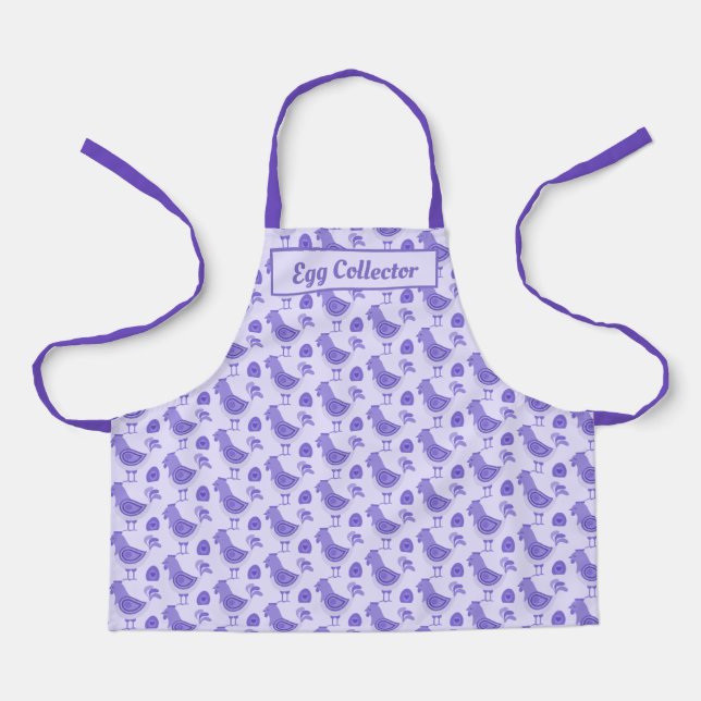 Purple Chickens Egg Collector Personalized Apron (Front)