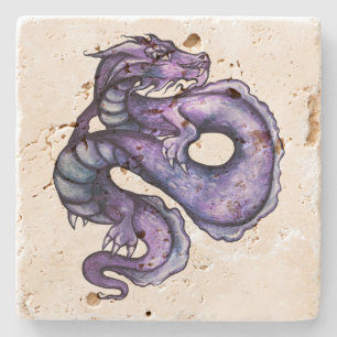Purple Chinese Dragon Art                          Stone Coaster