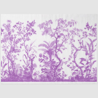 Purple chinoiserie bird tissue paper