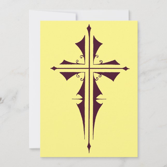 Purple Christian Cross Invitation (Front)
