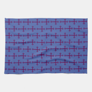 Purple Christian Cross Kitchen Towel