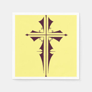 Purple Christian Cross Napkin