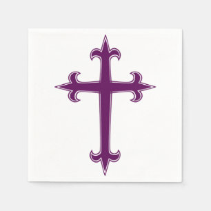 Purple Christian Cross Napkin