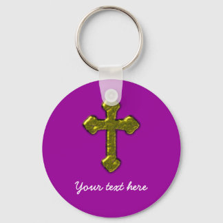 Purple Christian Customizable Keychain
