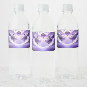 Purple Christmas Ball Water Bottle Label