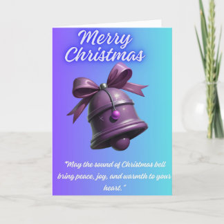 “Purple Christmas Bell Greeting Card 