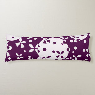 Purple Christmas Bells Holiday Pattern Body Pillow