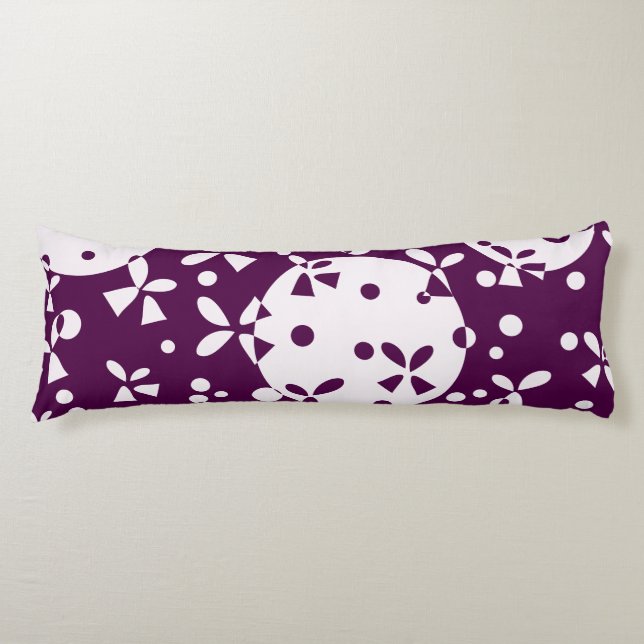 Purple Christmas Bells Holiday Pattern Body Pillow (Front)