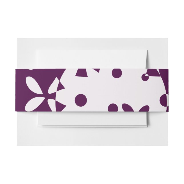 Purple Christmas Bells Holiday Pattern Invitation Belly Band (Front Example)