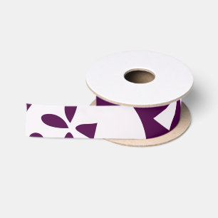 Purple Christmas Bells Holiday Pattern Satin Ribbon