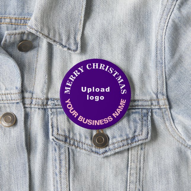 Purple Christmas Business Round Shape Button (In Situ)
