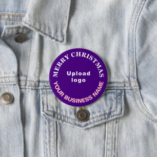 Purple Christmas Business Round Shape Button