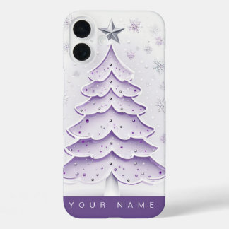 Purple Christmas iPhone 16 Plus Case