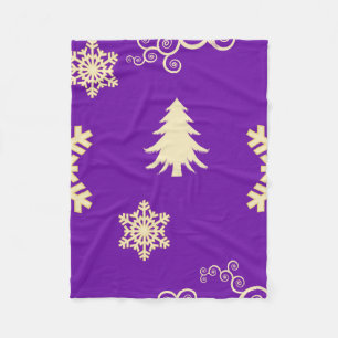 Purple Christmas Fleece Blanket