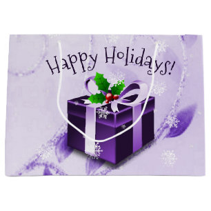 Purple Christmas Gift Box Gift Bag