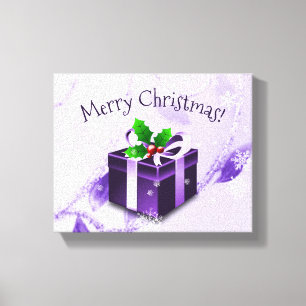 Purple Christmas Gift Canvas Print