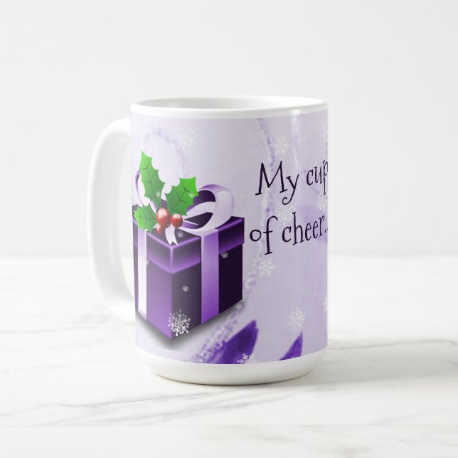 Purple Christmas Gift Coffee Mug (Front Left)
