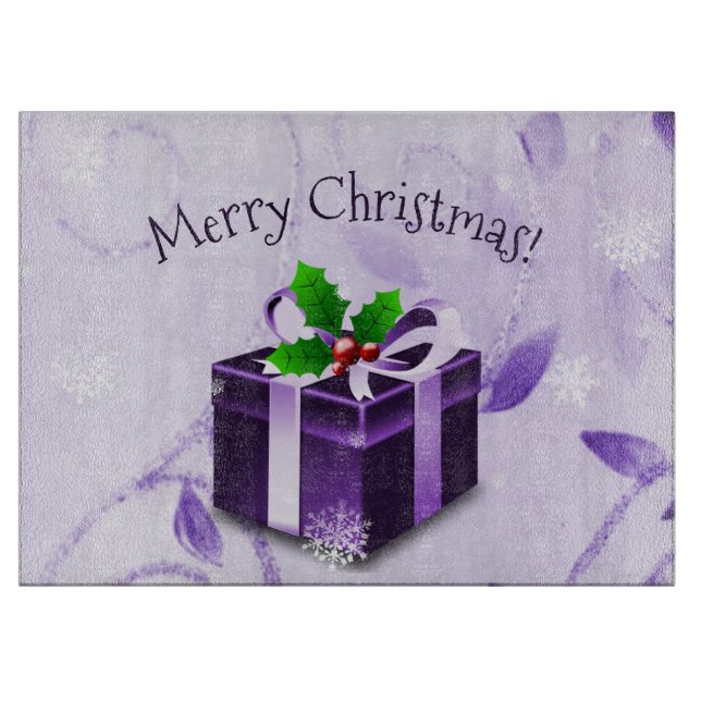 Purple Christmas Gift Cutting Board (Front)