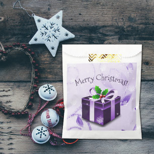 Purple Christmas Gift Favour Bags