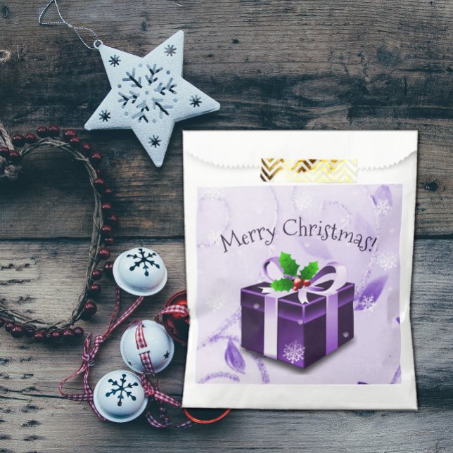 Purple Christmas Gift Favour Bags (Purple Christmas Gift Favor Bags)