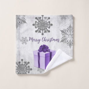 Purple Christmas Gift Holiday Towel Set