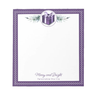 Purple Christmas Gift Personalized Notepad