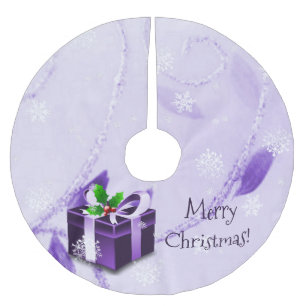 Purple Christmas Gift Tree Skirt