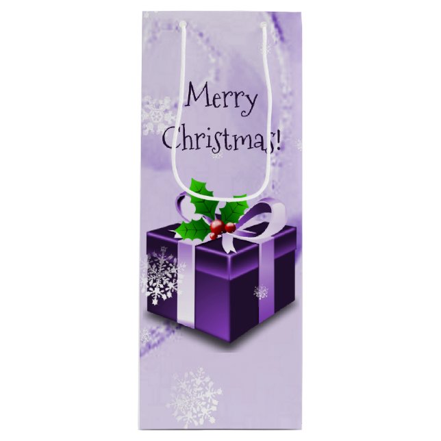 Purple Christmas Gift Wine Gift Bag (Front)