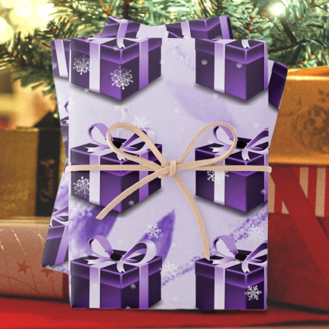 Purple Christmas Gift Wrapping Paper (Purple Christmas Gift Wrapping Paper)