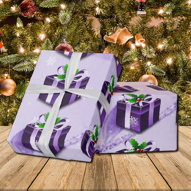 Purple Christmas Gift Wrapping Paper (Purple Christmas Gift Wrapping Paper)