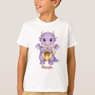 Purple Christmas Lantern Dragon Personalized Kids’ T-Shirt