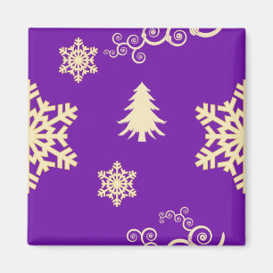 Purple Christmas Magnet