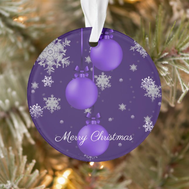 Purple Christmas Ornaments Holiday Ornament (Tree)