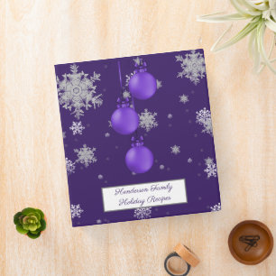 Purple Christmas Ornaments Recipe Binder